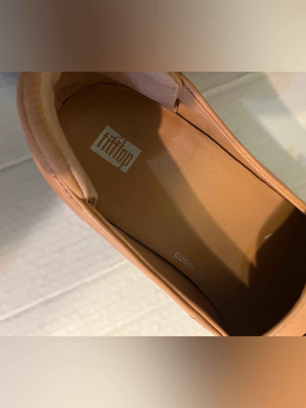 Fitflops Pilar platform Loafers Tan Leather Cush X Comfort Trendy Chunky US 9 - Picture 14 of 14